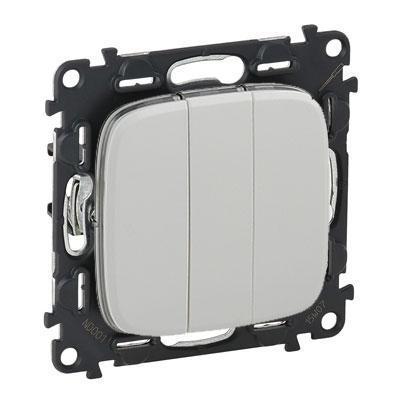 Выключатель трехклавишный Legrand Valena Allure алюминий