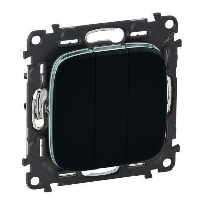 Выключатель трехклавишный Legrand Valena Allure черный