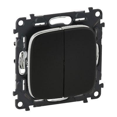 Выключатель двухклавишный Legrand Valena Allure черный