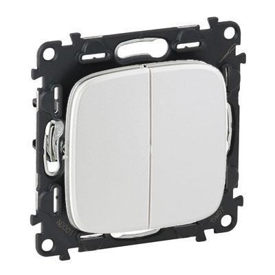 Выключатель двухклавишный Legrand Valena Allure перламутр