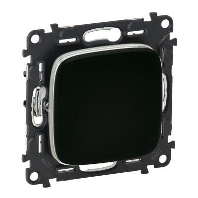 Переключатель одноклавишный с контурной подсветкой Legrand Valena Allure черный