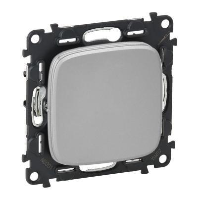 Переключатель одноклавишный без фиксации (кнопка) Legrand Valena Allure алюминий