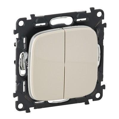 Переключатель двухклавишный без фиксации (кнопка) Legrand Valena Allure слоновая кость