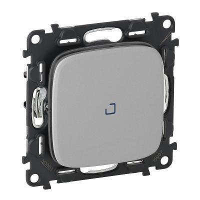 Переключатель одноклавишный с подсветкой Legrand Valena Allure алюминий