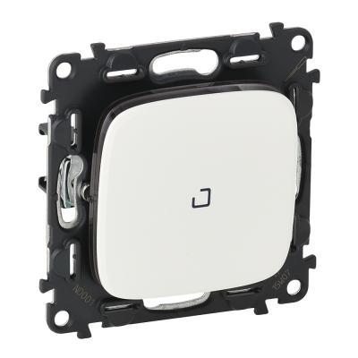 Переключатель одноклавишный без фиксации (кнопка) с подсветкой Legrand Valena Allure белый