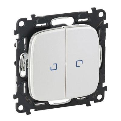 Выключатель двухклавишный с подсветкой Legrand Valena Allure перламутр