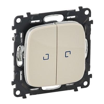 Переключатель двухклавишный с подсветкой Legrand Valena Allure слоновая кость