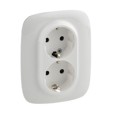 Розетка двойная с заземлением безвинтовые зажимы Legrand Valena Allure белый