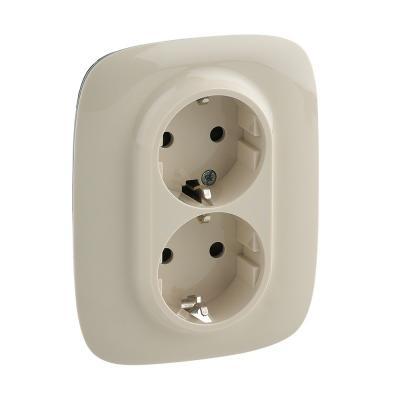 Розетка двойная с заземлением безвинтовые зажимы Legrand Valena Allure слоновая кость