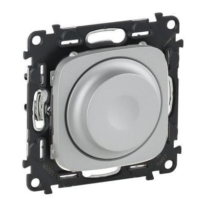 Светорегулятор с поворотной ручкой без нейтрали Legrand Valena Allure алюминий