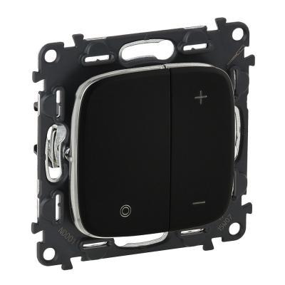 Светорегулятор кнопочный с нейтралью для балласта 1-10В Legrand Valena Allure черный