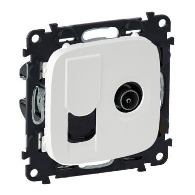 Розетка телевизионная «звезда» + информационная RJ45 Кат. 6 UTP Legrand Valena Allure белый