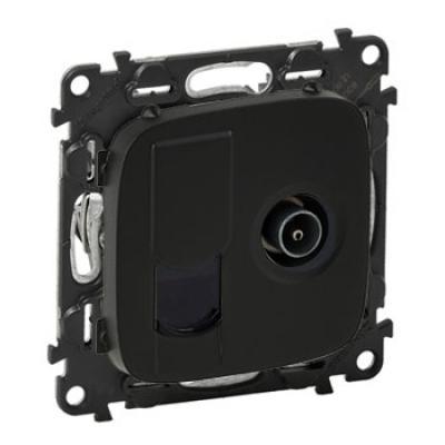 Розетка телевизионная «звезда» + информационная RJ45 Кат. 6 UTP Legrand Valena Allure черный