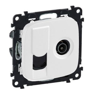 Розетка телевизионная «звезда» + информационная RJ45 Кат. 6 UTP Legrand Valena Allure перламутр