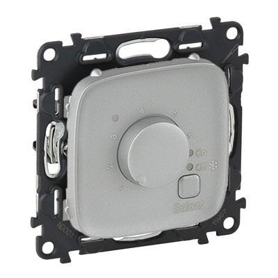 Термостат с датчиком для теплых полов Legrand Valena Allure алюминий