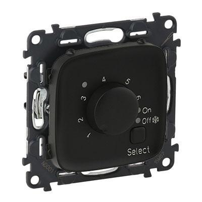 Термостат с датчиком для теплых полов Legrand Valena Allure черный