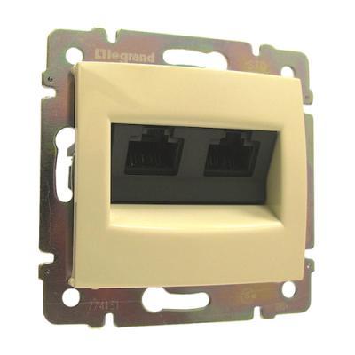 Розетка информационная двойная RJ45 Кат. 5e Legrand Valena слоновая кость