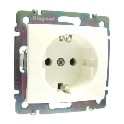 Розетка с заземлением винтовые зажимы Legrand Valena белый