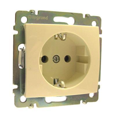 Розетка с заземлением винтовые зажимы Legrand Valena слоновая кость