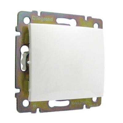 Выключатель одноклавишный без фиксации (кнопка)  Legrand Valena алюминий