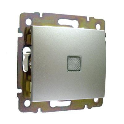 Выключатель одноклавишный с подсветкой Legrand Valena алюминий