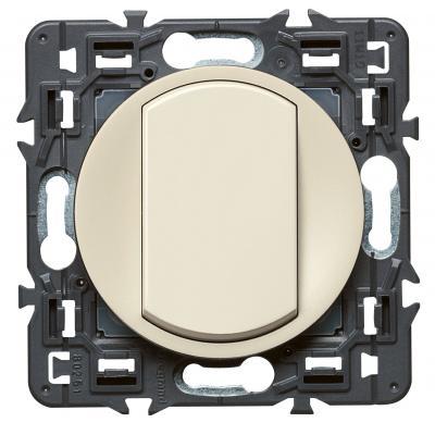 Переключатель одноклавишный без фиксации (кнопка) Legrand Celiane слоновая кость