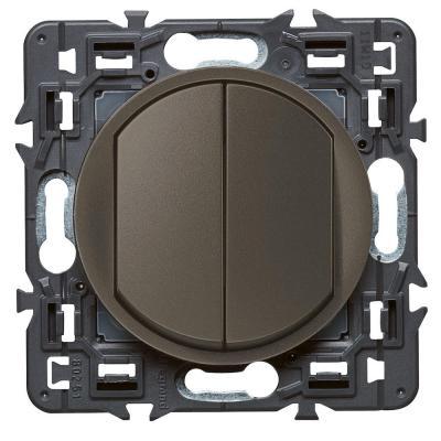 Переключатель двухклавишный без фиксации (кнопка) Legrand Celiane графит