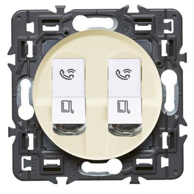 Розетка информационная двойная RJ45 UTP кат. 6 Legrand Celiane слоновая кость