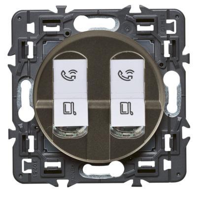 Розетка информационная двойная RJ45 UTP кат. 6 Legrand Celiane графит