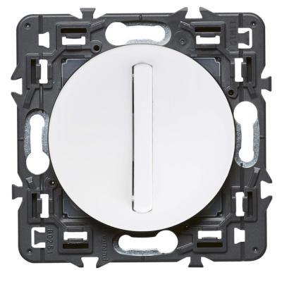 Выключатель одноклавишный без фиксации (кнопка) тонкий Legrand Celiane белый