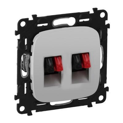 Розетка акустическая двойная с пружинными зажимами 4 мм2 Legrand Valena Allure алюминий