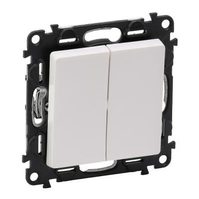 Переключатель двухклавишный без фиксации (кнопка) Legrand Valena Life белый