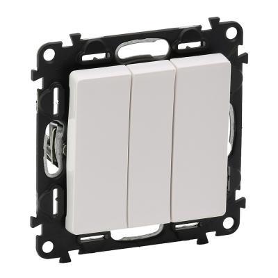 Выключатель трехклавишный Legrand Valena Life белый