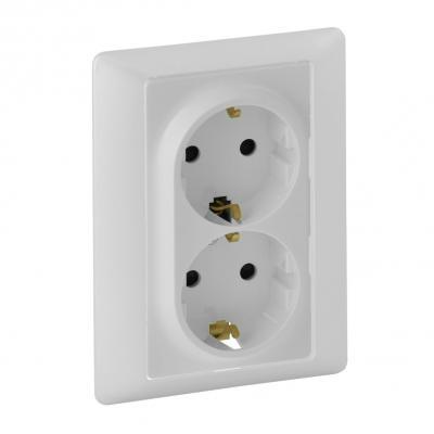 Розетка двойная с заземлением безвинтовые зажимы Legrand Valena Life белый