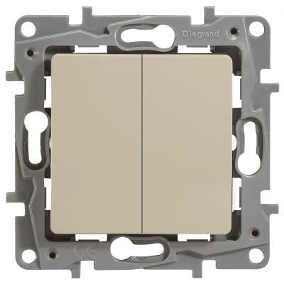 Переключатель двухклавишный Legrand Etika слоновая кость