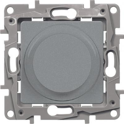 Светорегулятор с поворотной ручкой без нейтрали Legrand Etika алюминий