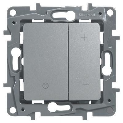 Светорегулятор кнопочный без нейтрали Legrand Etika алюминий