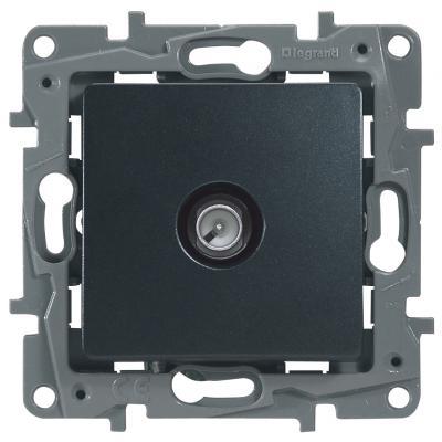 Розетка телевизионная «звезда» Legrand Etika черный