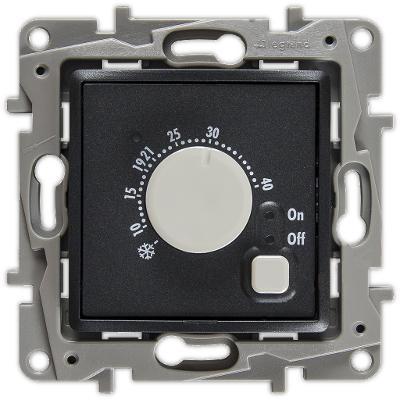 Термостат с датчиком для теплых полов Legrand Etika черный