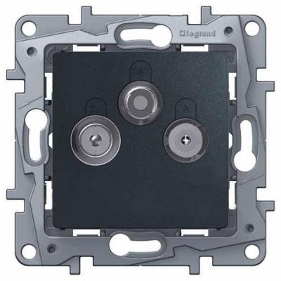 Розетка телевизионная TV-R-SAT двухкабельная Legrand Etika черный