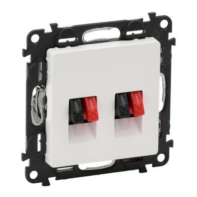 Розетка акустическая двойная с пружинными зажимами 4 мм2 Legrand Valena Life белый