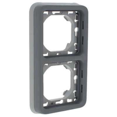 Рамка вертикальная с суппортом 2 поста Legrand Plexo IP55 серый