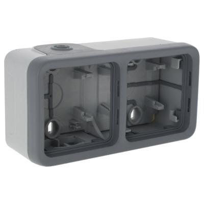 Коробка горизонтальная 2 поста Legrand Plexo IP55 серый