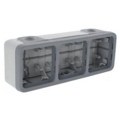 Коробка горизонтальная 3 поста Legrand Plexo IP55 серый