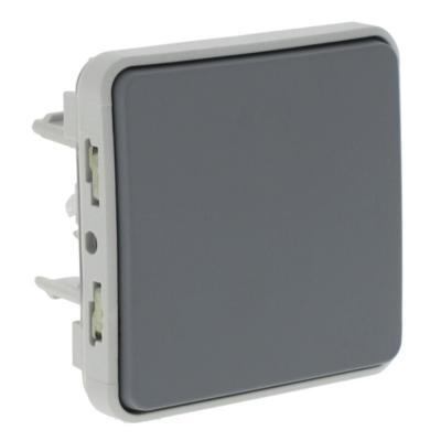 Переключатель одноклавишный Legrand Plexo IP55 серый