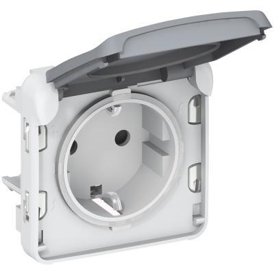 Розетка с заземлением винтовые зажимы Legrand Plexo IP55 серый