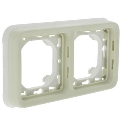 Рамка горизонтальная с суппортом 2 поста Legrand Plexo IP55 белый