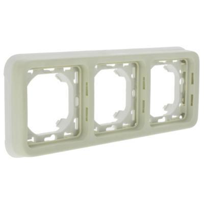 Рамка горизонтальная с суппортом 3 поста Legrand Plexo IP55 белый