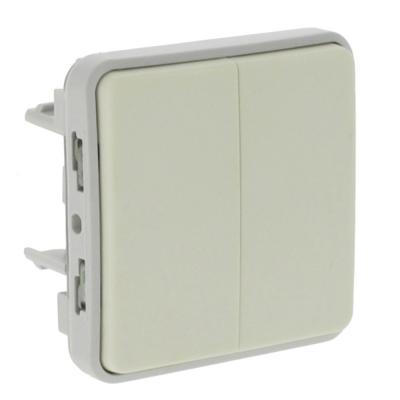 Переключатель двухклавишный Legrand Plexo IP55 белый