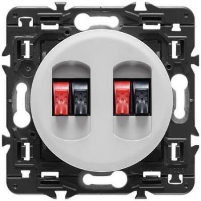 Розетка акустическая двойная с пружинными зажимами 4 мм2 Legrand Celiane белый